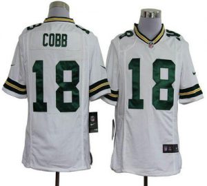 Nike Packers #18 Randall Cobb White Men's Embroidered NFL Game Jersey