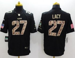 Nike Packers #27 Eddie Lacy Black Men's Stitched NFL Limited Salute to Service Jersey