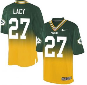 Nike Packers #27 Eddie Lacy Green Gold Men's Stitched NFL Elite Fadeaway Fashion Jersey
