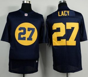 Nike Packers #27 Eddie Lacy Navy Blue Alternate Men's Stitched NFL Elite Jersey
