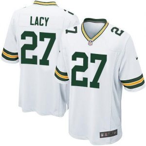Nike Packers #27 Eddie Lacy White Men's Embroidered NFL Game Jersey