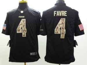 Nike Packers #4 Brett Favre Black Men's Stitched NFL Limited Salute to Service Jersey