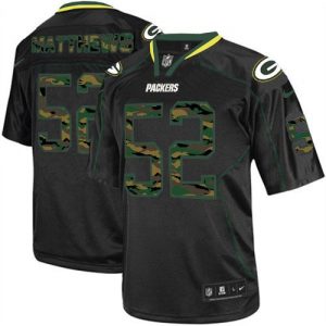 Nike Packers #52 Clay Matthews Black Men's Embroidered NFL Elite Camo Fashion Jersey