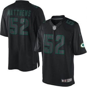 Nike Packers #52 Clay Matthews Black Men's Embroidered NFL Impact Limited Jersey
