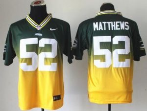 Nike Packers #52 Clay Matthews Green Gold Men's Embroidered NFL Elite Fadeaway Fashion Jersey