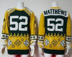 Nike Packers #52 Clay Matthews Green Yellow Men's Ugly Sweater