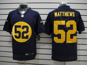 Nike Packers #52 Clay Matthews Navy Blue Alternate Men's Embroidered NFL Elite Jersey