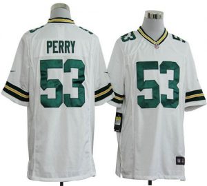 Nike Packers #53 Nick Perry White Men's Embroidered NFL Game Jersey