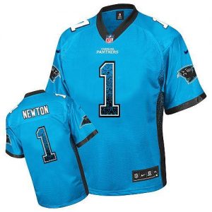 Nike Panthers #1 Cam Newton Blue Alternate Men's Embroidered NFL Elite Drift Fashion Jersey