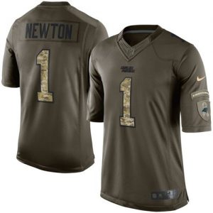 Nike Panthers #1 Cam Newton Green Men's Stitched NFL Limited Salute to Service Jersey
