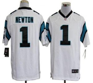 Nike Panthers #1 Cam Newton White Men's Embroidered NFL Game Jersey