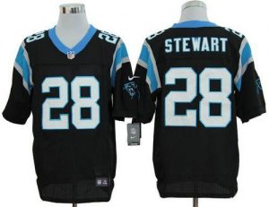 Nike Panthers #28 Jonathan Stewart Black Team Color Men's Embroidered NFL Elite Jersey