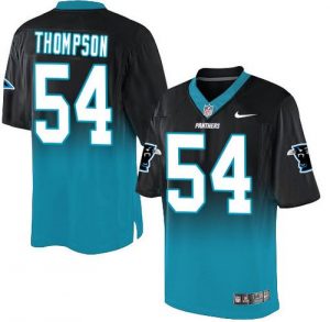 Nike Panthers #54 Shaq Thompson Black Blue Men's Stitched NFL Elite Fadeaway Fashion Jersey