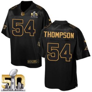 Nike Panthers #54 Shaq Thompson Black Super Bowl 50 Men's Stitched NFL Elite Pro Line Gold Collection Jersey