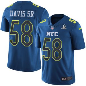 Nike Panthers #58 Thomas Davis Sr Navy Men's Stitched NFL Limited NFC 2017 Pro Bowl Jersey