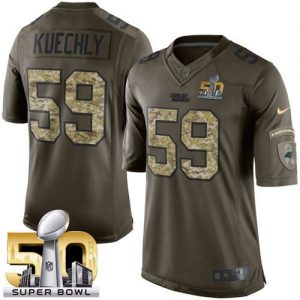 Nike Panthers #59 Luke Kuechly Green Super Bowl 50 Men's Stitched NFL Limited Salute to Service Jersey
