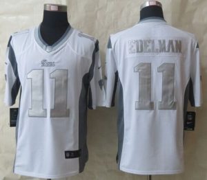 Nike Patriots #11 Julian Edelman White Men's Stitched NFL Limited Platinum Jersey