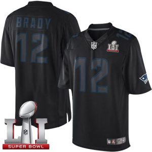 Nike Patriots #12 Tom Brady Black Super Bowl LI 51 Men's Stitched NFL Impact Limited Jersey