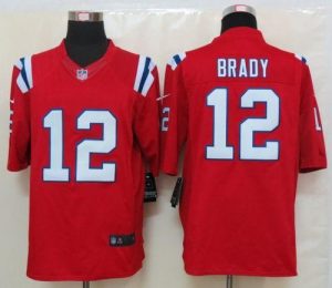 Nike Patriots #12 Tom Brady Red Alternate Men's Embroidered NFL Limited Jersey