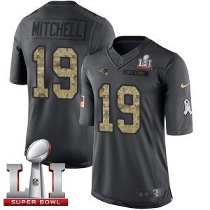 Nike Patriots #19 Malcolm Mitchell Black Super Bowl LI 51 Men's Stitched NFL Limited 2016 Salute To Service Jersey