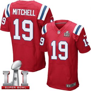 Nike Patriots #19 Malcolm Mitchell Red Alternate Super Bowl LI 51 Men's Stitched NFL Elite Jersey