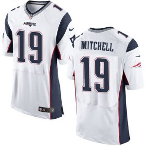Nike Patriots #19 Malcolm Mitchell White Men's Stitched NFL Elite Jersey