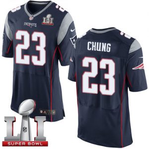 Nike Patriots #23 Patrick Chung Navy Blue Team Color Super Bowl LI 51 Men's Stitched NFL New Elite Jersey