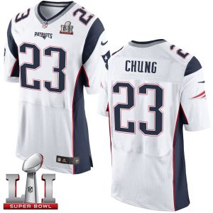 Nike Patriots #23 Patrick Chung White Super Bowl LI 51 Men's Stitched NFL New Elite Jersey