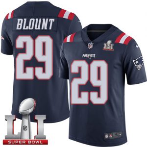 Nike Patriots #29 LeGarrette Blount Navy Blue Super Bowl LI 51 Men's Stitched NFL Limited Rush Jersey