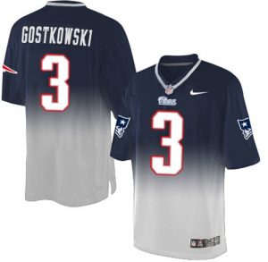 Nike Patriots #3 Stephen Gostkowski Navy Blue Grey Men's Stitched NFL Elite Fadeaway Fashion Jersey