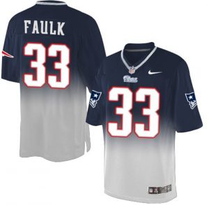 Nike Patriots #33 Kevin Faulk Navy Blue Grey Men's Stitched NFL Elite Fadeaway Fashion Jersey