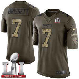 Nike Patriots #7 Jacoby Brissett Green Super Bowl LI 51 Men's Stitched NFL Limited Salute to Service Jersey