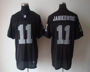 Nike Raiders #11 Sebastian Janikowski Black Team Color Men's Embroidered NFL Elite Jersey