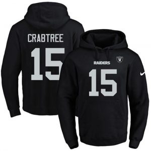 Nike Raiders #15 Michael Crabtree Black Name & Number Pullover NFL Hoodie