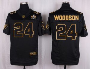 Nike Raiders #24 Charles Woodson Black Men's Stitched NFL Elite Pro Line Gold Collection Jersey