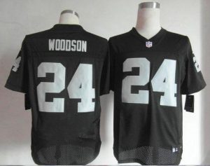 Nike Raiders #24 Charles Woodson Black Team Color Men's Embroidered NFL Elite Jersey