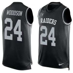 Nike Raiders #24 Charles Woodson Black Team Color Men's Stitched NFL Limited Tank Top Jersey