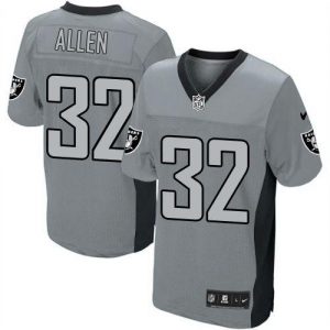 Nike Raiders #32 Marcus Allen Grey Shadow Men's Embroidered NFL Elite Jersey