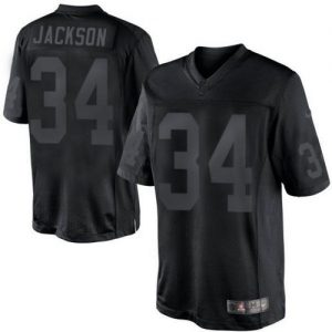 Nike Raiders #34 Bo Jackson Black Men's Embroidered NFL Drenched Limited Jersey