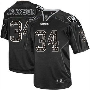 Nike Raiders #34 Bo Jackson New Lights Out Black Men's Embroidered NFL Elite Jersey