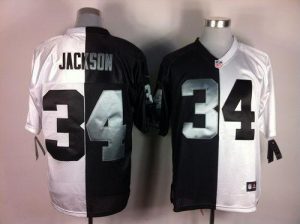 Nike Raiders #34 Bo Jackson White Black Men's Embroidered NFL Elite Split Jersey