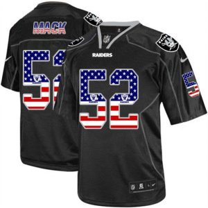 Nike Raiders #52 Khalil Mack Black Men's Stitched NFL Elite USA Flag Fashion Jersey