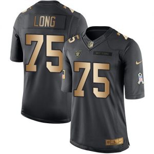 Nike Raiders #75 Howie Long Black Men's Stitched NFL Limited Gold Salute To Service Jersey