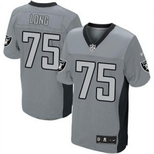 Nike Raiders #75 Howie Long Grey Shadow Men's Embroidered NFL Elite Jersey