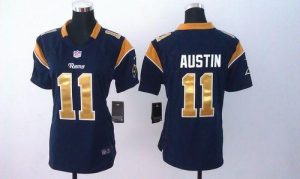 Nike Rams #11 Tavon Austin Navy Blue Team Color Women's Embroidered NFL Elite Jersey