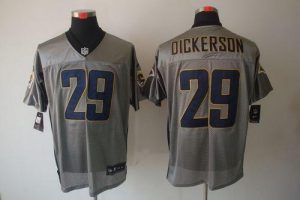 Nike Rams #29 Eric Dickerson Grey Shadow Men's Embroidered NFL Elite Jersey