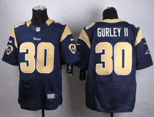Nike Rams #30 Todd Gurley II Navy Blue Team Color Men's Stitched NFL Elite Jersey