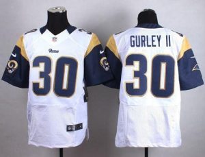 Nike Rams #30 Todd Gurley II White Men's Stitched NFL Elite Jersey