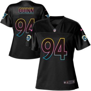 Nike Rams #94 Robert Quinn Black Women's NFL Fashion Game Jersey