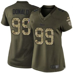 Nike Rams #99 Aaron Donald Green Women's Stitched NFL Limited Salute to Service Jersey